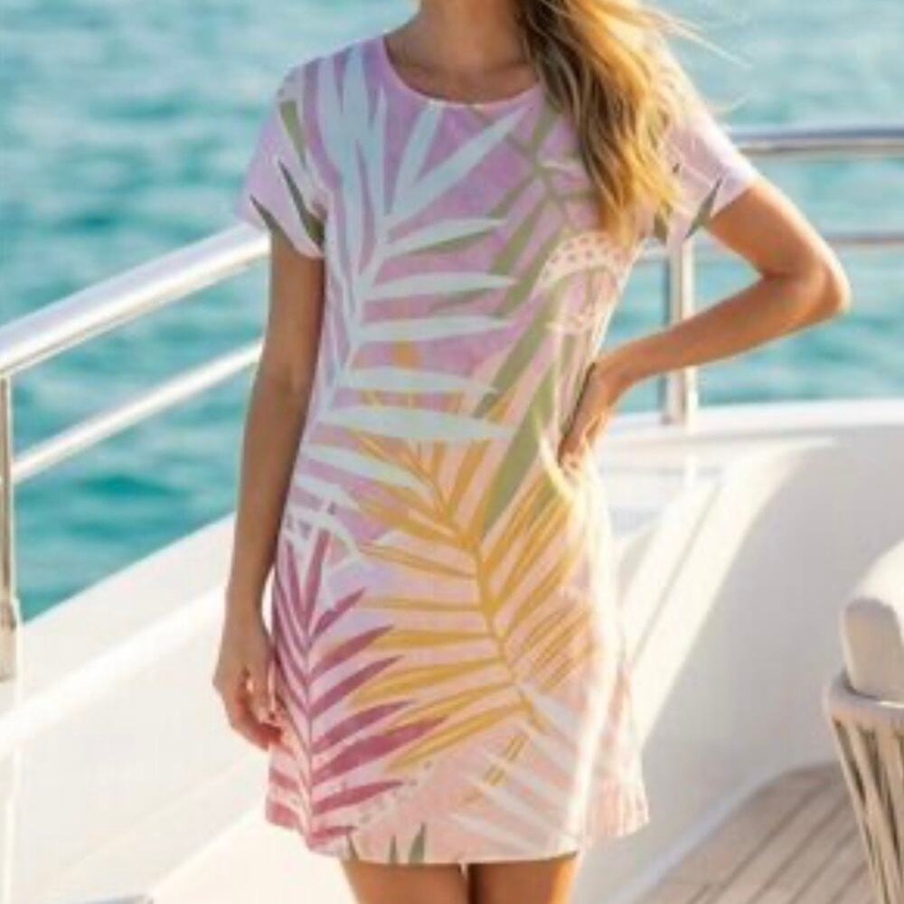 NEW MinkPink Palm‎ Springs Dress Women XS Tropical Print Travel Resort Criuse